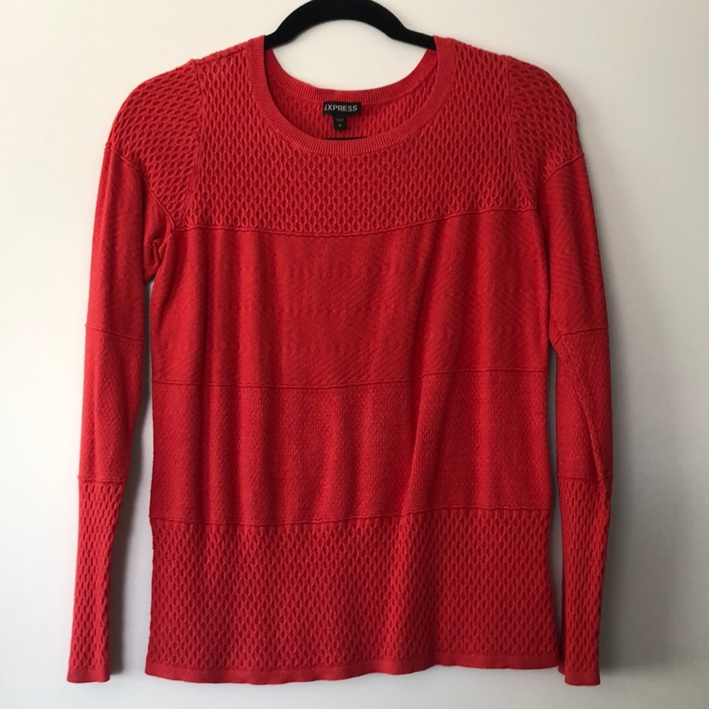 Express orange/red crew neck sweater